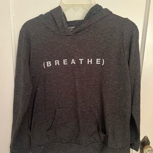 Gray Hoodie with 'BREATHE' Print